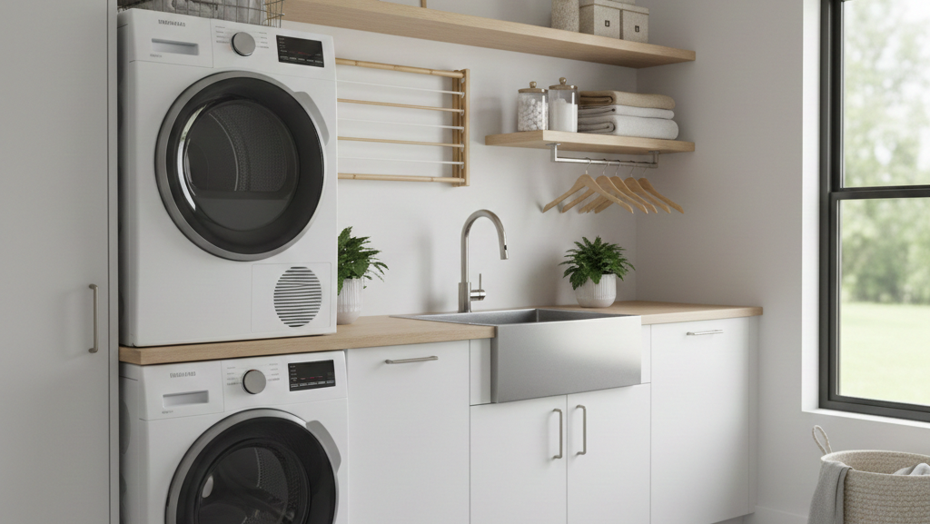 Obraz pokazujący nowoczesną pralnię domową